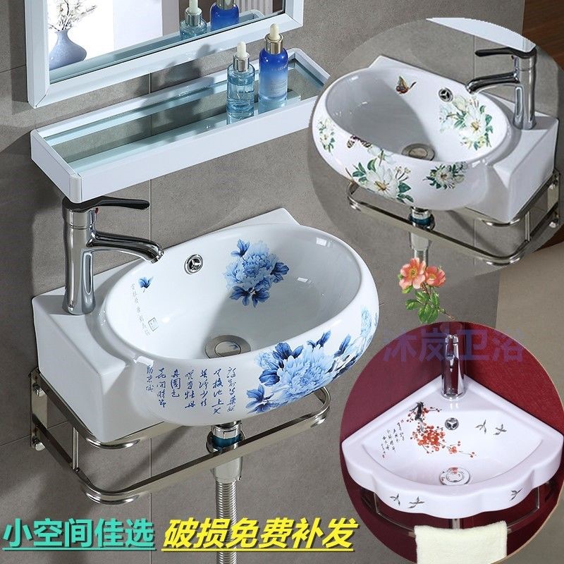 陶瓷挂墙式直角洗手池