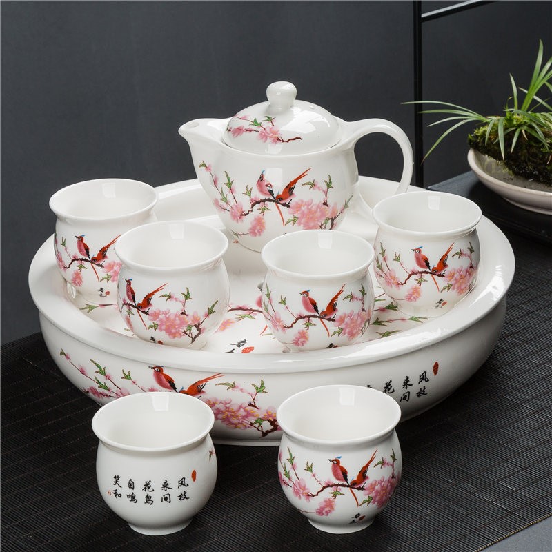 精品陶瓷功夫茶具青花防烫双层大号茶杯不烫手陶瓷器茶具茶壶茶道