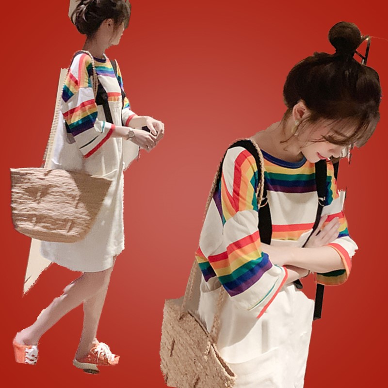 遮肚子背带连衣裙两件套洋气减龄