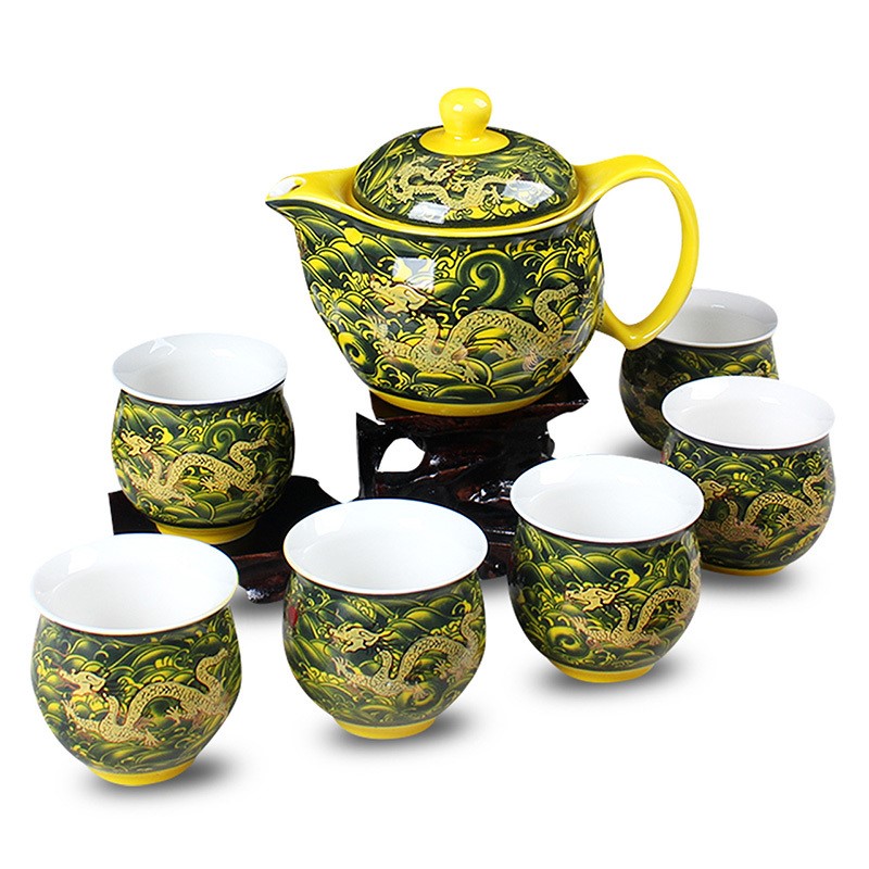 青花双层防烫功夫茶具可定制