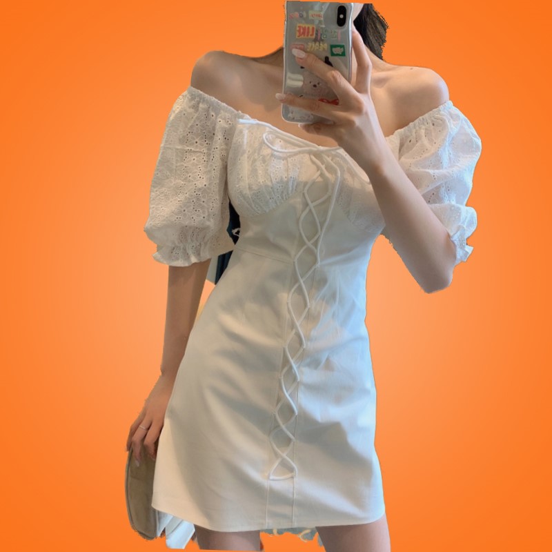 轻熟风白色连衣裙收腰显瘦裙子女2020新款夏天气质女神范衣服短裙