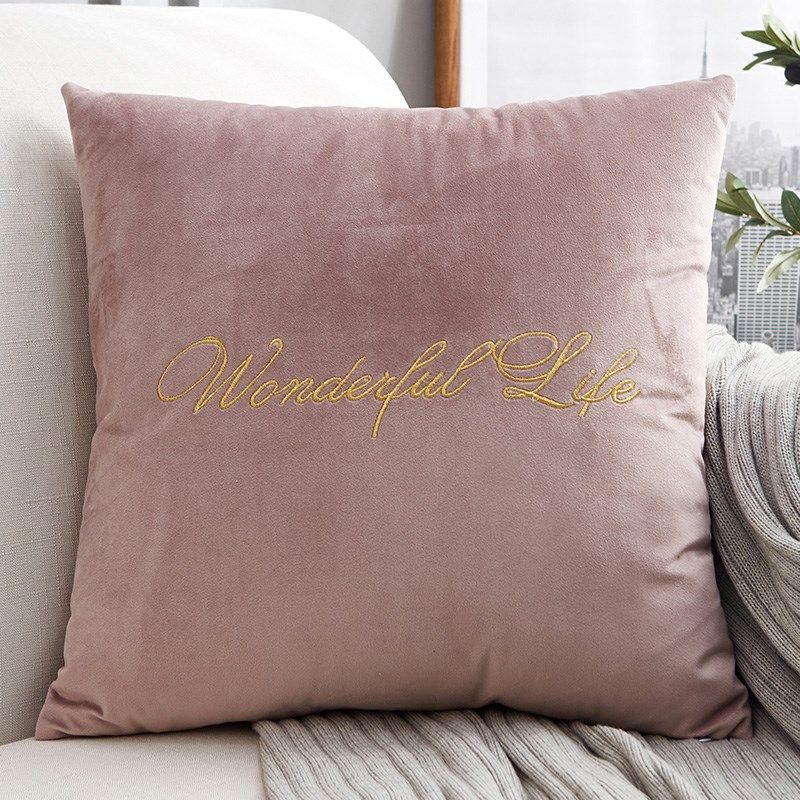 北欧抱枕客厅沙发靠垫床头大靠枕椅子靠背办公室腰枕天鹅绒抱枕套