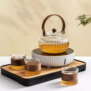 雅器茶居家用耐高温花茶壶套装玻璃提梁煮茶壶高硼硅泡茶壶