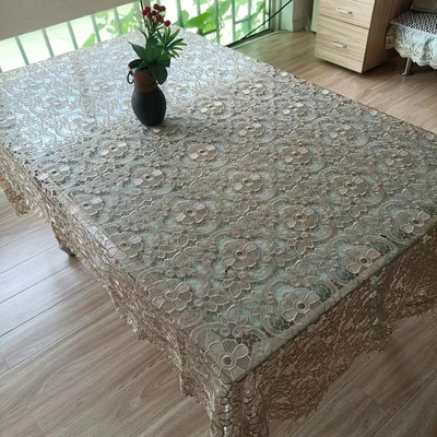 白色餐桌台布简约蕾丝