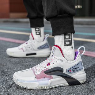 闪击9篮球鞋男款开赛夜水泥地青少年球鞋粉红豹TD儿童防滑运动鞋