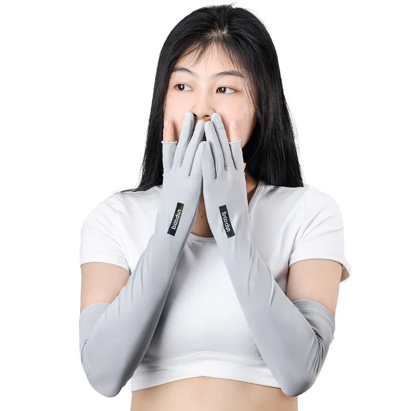 户外防晒袖套夏季防紫外线防晒连手指加长袖冰袖冰丝透气可触屏