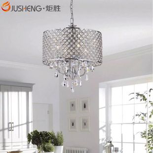 炬胜led水晶吊灯创意餐厅不锈钢笼子吊灯 简约E14欧规客厅卧室灯