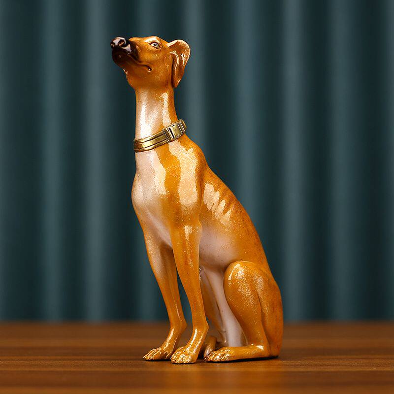 彩铜灵缇犬生肖狗家居办公室玄关乔迁生日开业礼品工艺品摆件