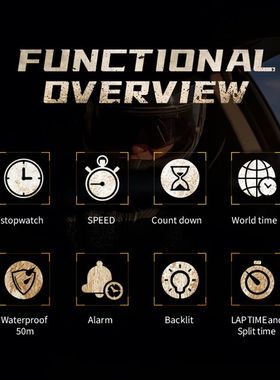 Digital Watch Men's Sports Watches Dual Time Alarm Clock