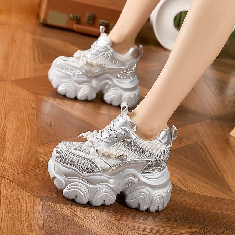 厚底内增高老爹鞋女2025春季新款