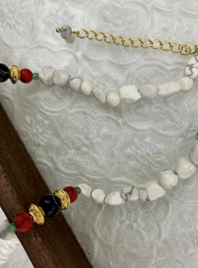 新中式原创设计手工串珠天然石项