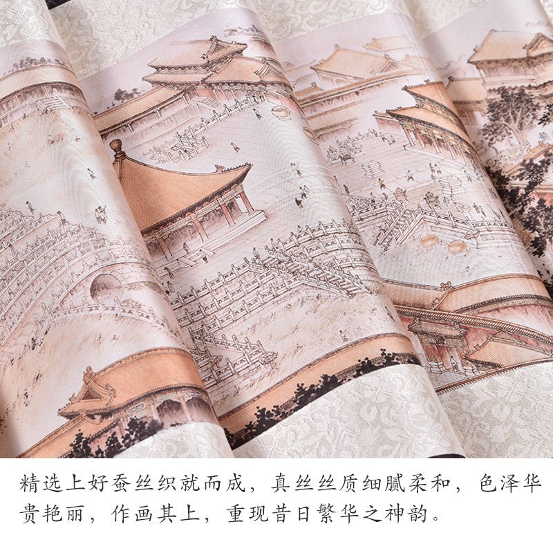 真丝丝绸画  北京特色外事商务出国旅游文化纪念小礼品