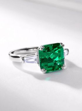 欧美新款简约大气培育红宝戒指时