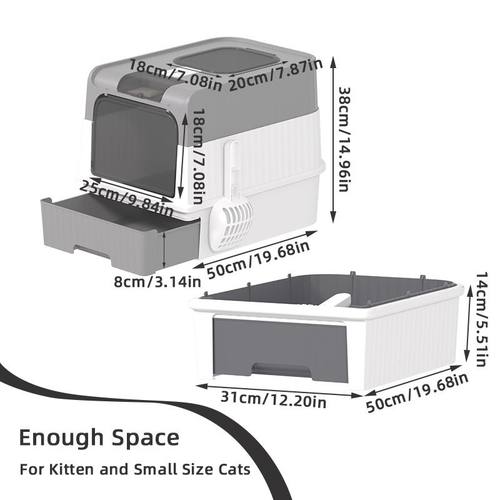 TEMU热销款猫砂盆抽屉式可折叠猫