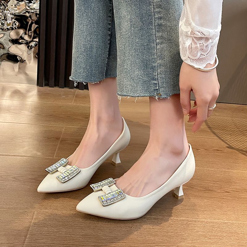 新款法式高跟鞋女细跟尖头时尚女