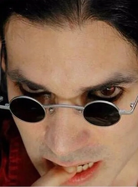 小圆框朋克风跨境太阳小眼镜金属汉奸嘻哈墨镜复古街拍太子镜