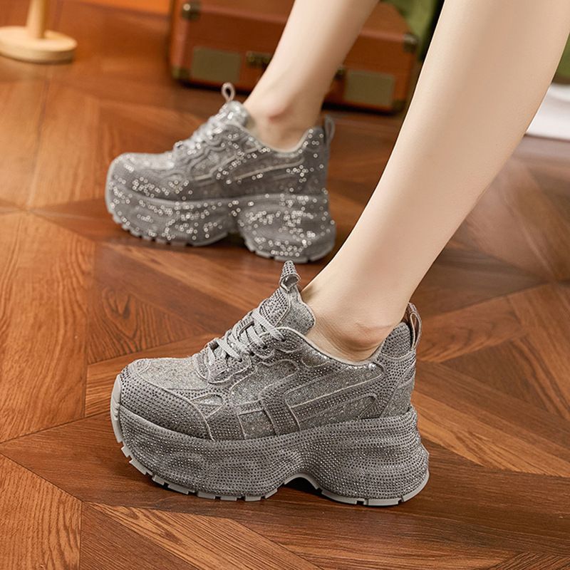 水钻老爹鞋女款春秋2025新款时尚