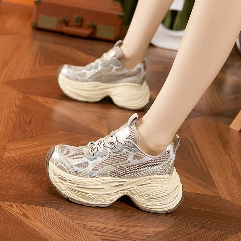 内增高老爹鞋女2025春季新款透气