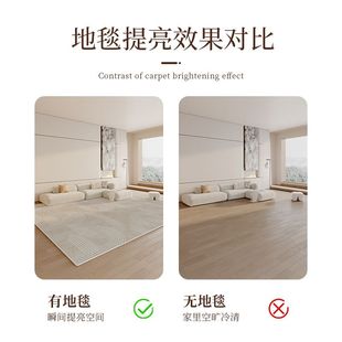 卧室地毯轻奢 客厅地毯满整铺圈绒现代简约家用床边毯2024新款