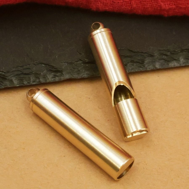 黄铜口哨裁判复古户外求生口哨钥匙扣儿童救生哨子挂件野营训练