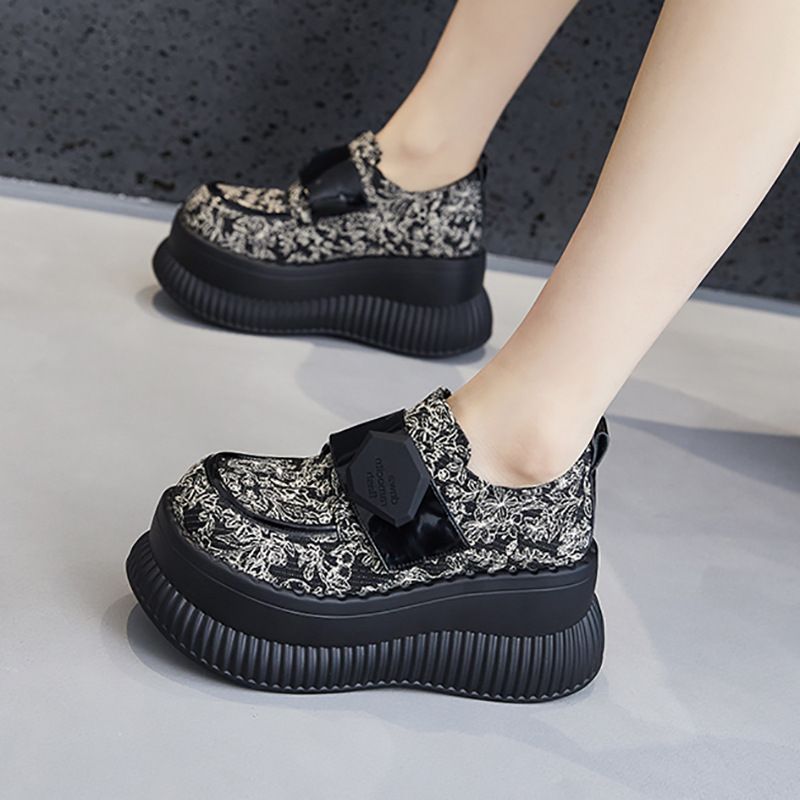 厚底乐福鞋女2025春夏新款一脚蹬