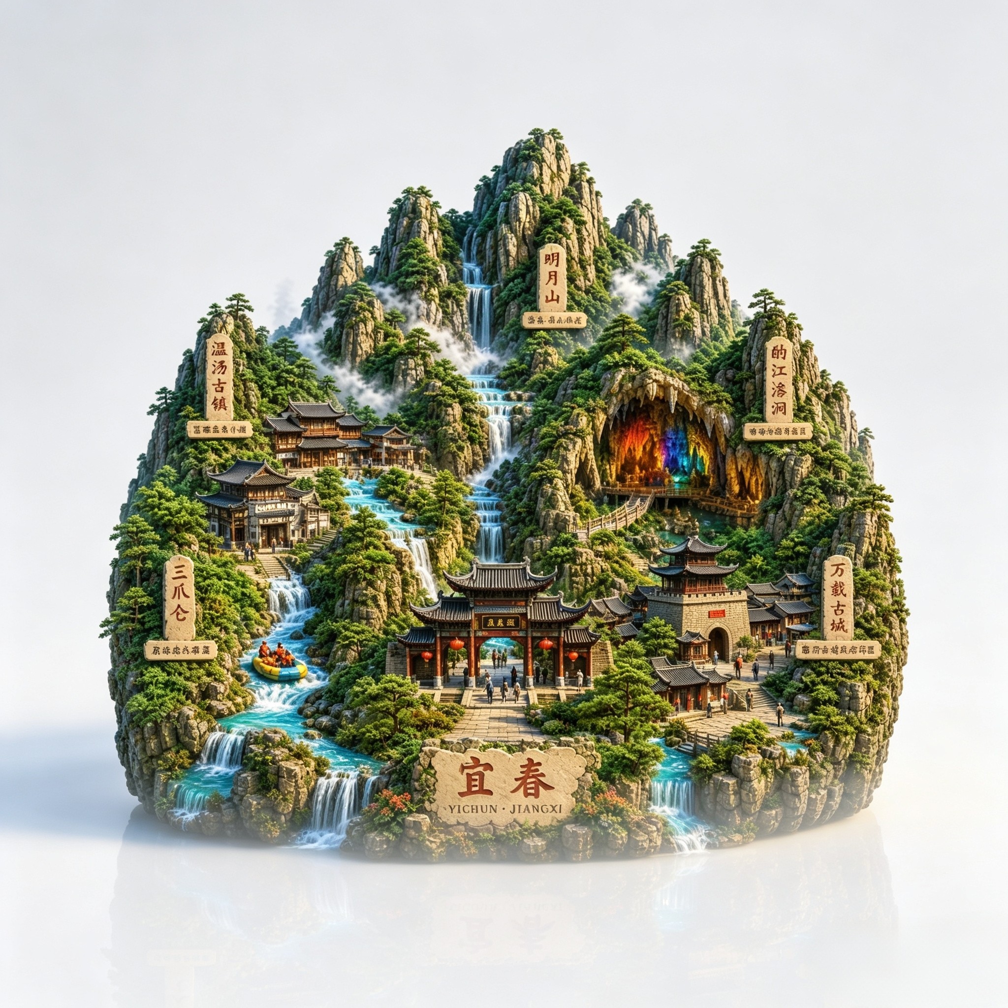 宜春明月山3D磁贴文创纪念冰箱贴
