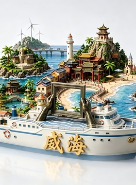 威海布鲁威斯号沉船3D冰箱贴