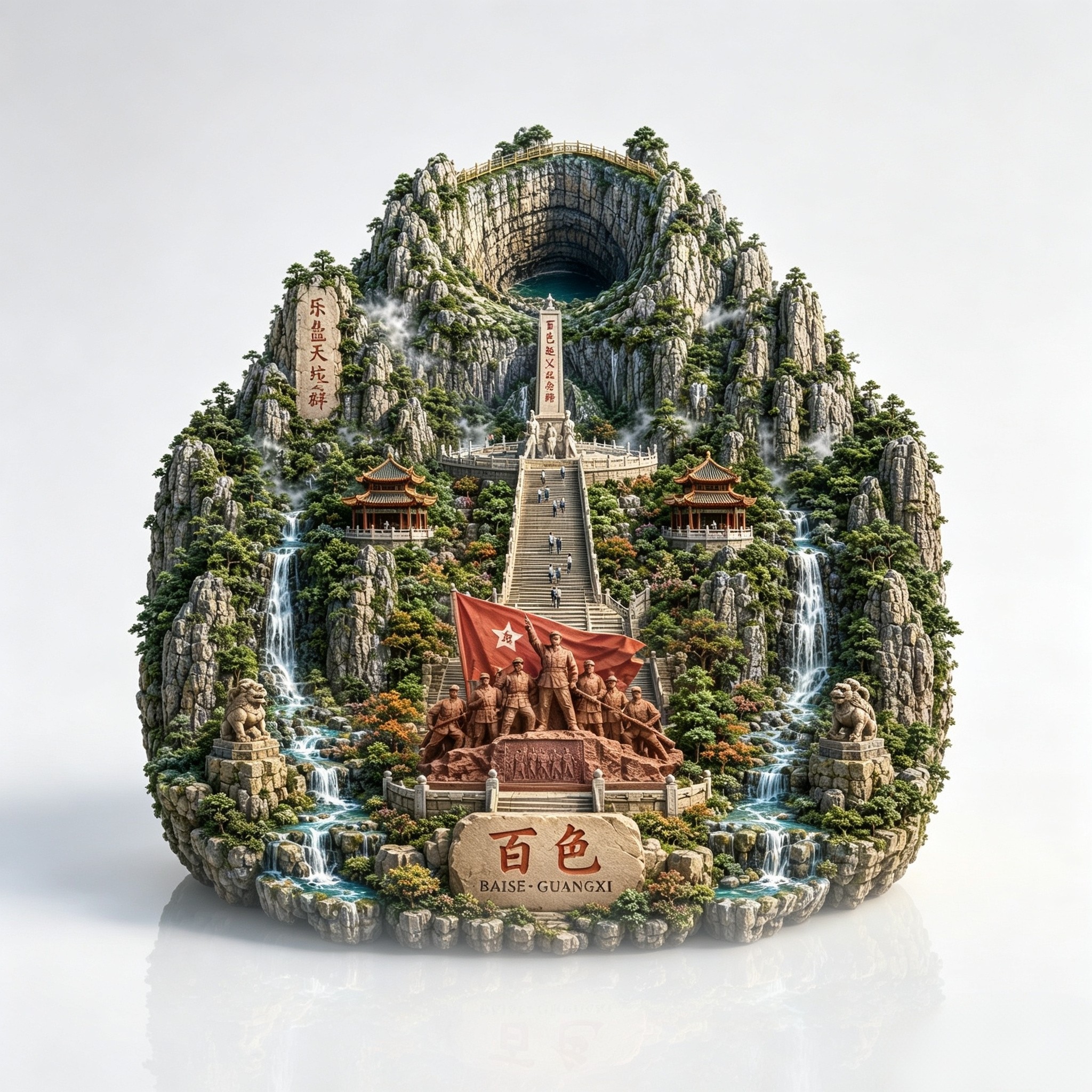百色乐业天坑群金属冰箱贴伴手礼