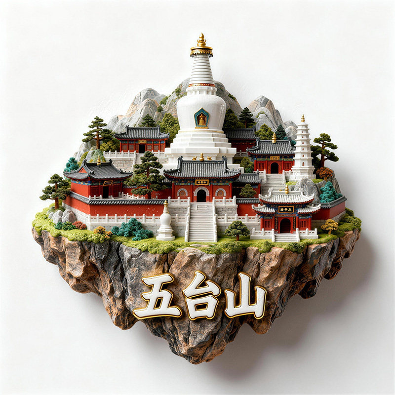 五台山金属3D浮雕冰箱贴伴手礼