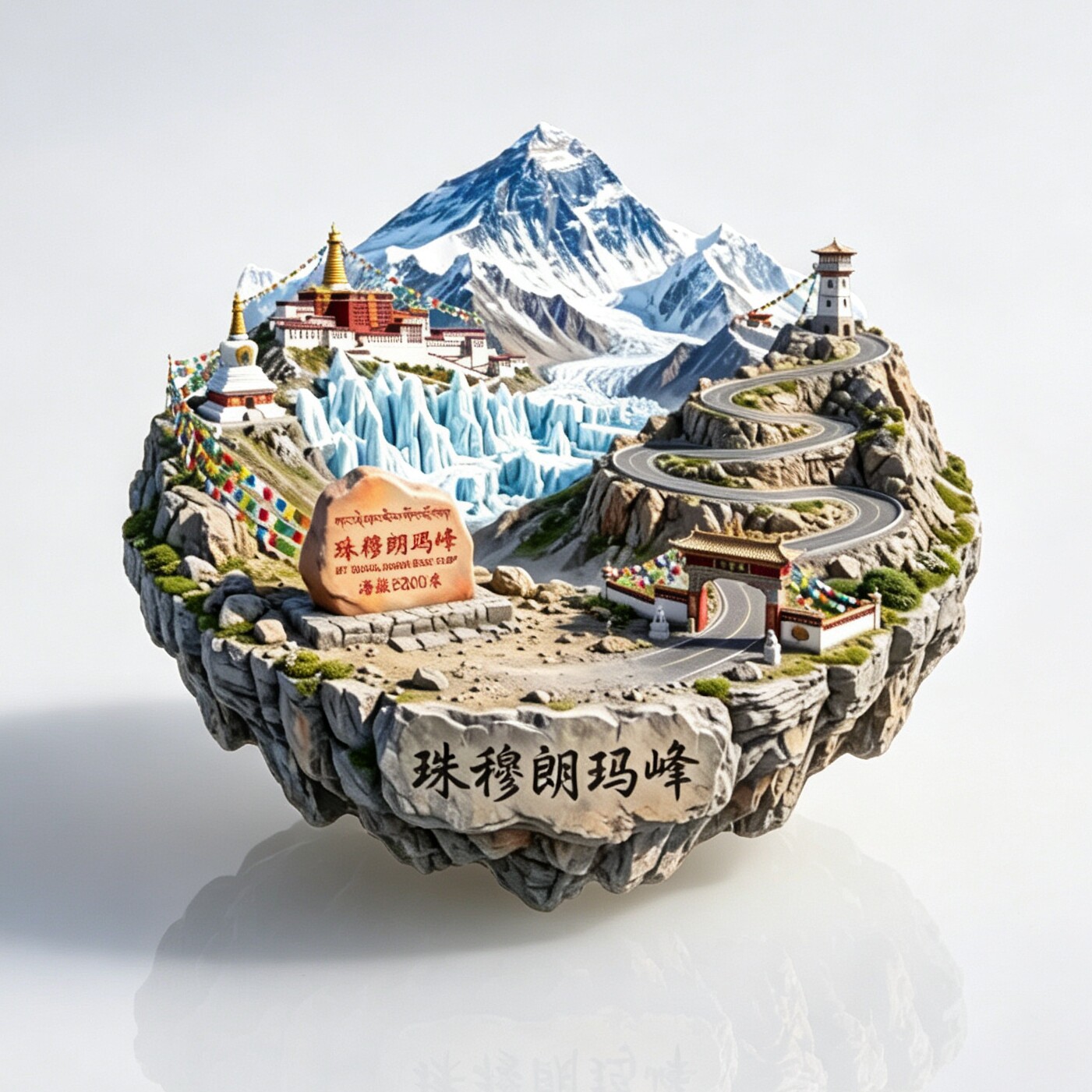 西藏珠峰3D立体川藏线冰箱贴