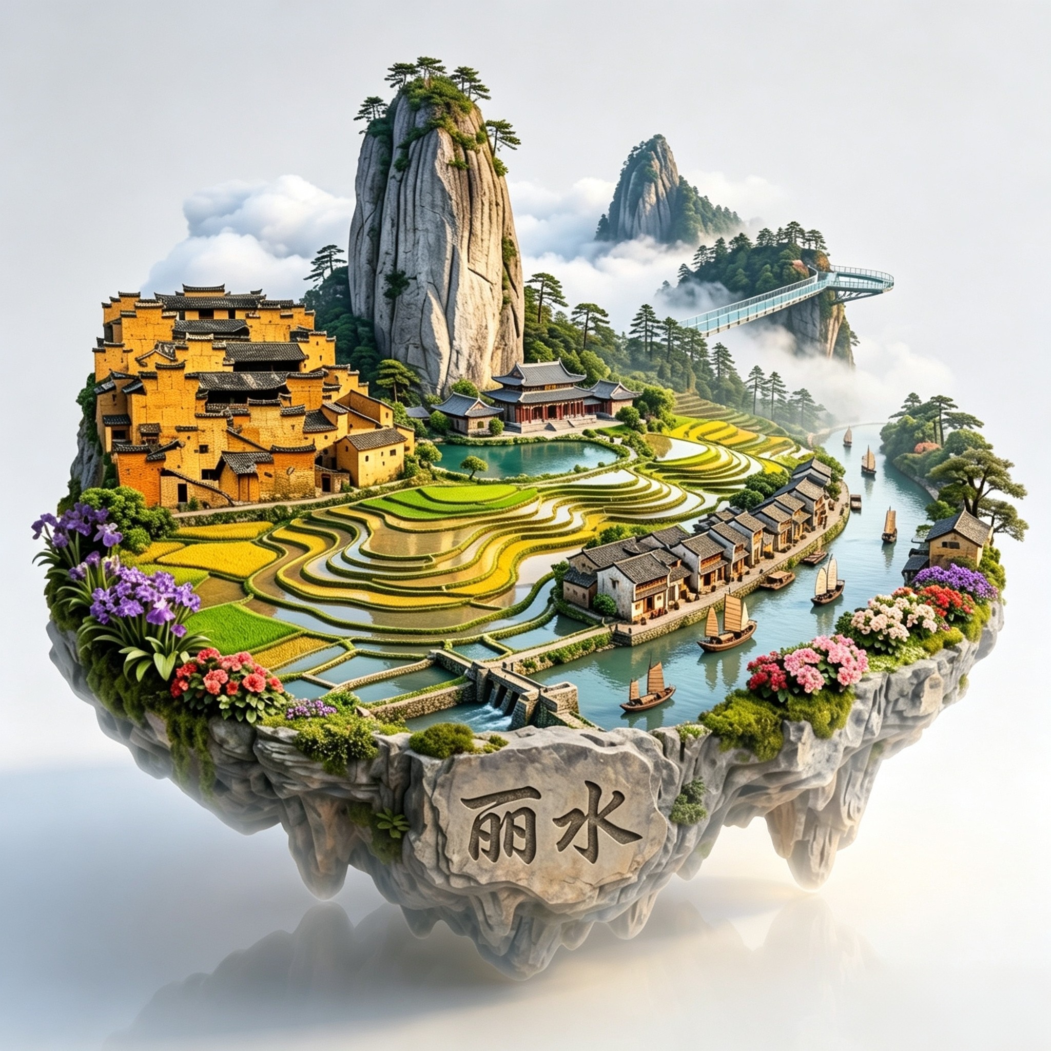 浙江丽水古堰画乡3D磁力冰箱贴