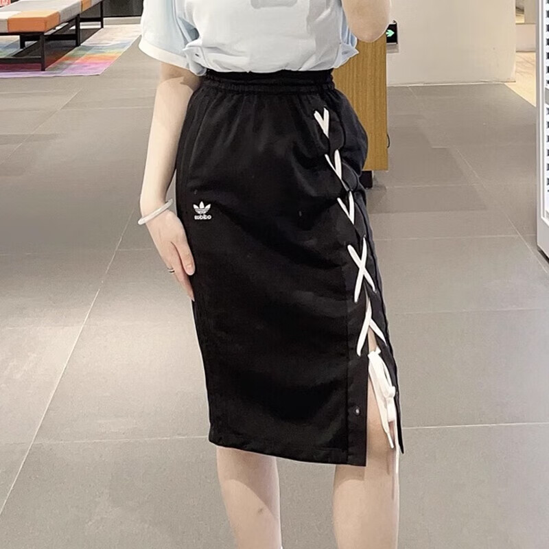 正品阿迪达斯LACED SKIRT三叶草女侧边拉绳系带休闲半身裙HK5059 运动服/休闲服装 运动半身裙 原图主图