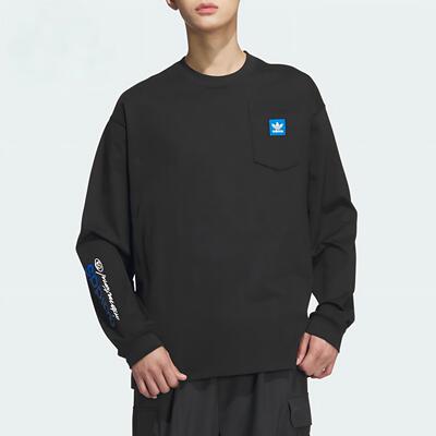 正品阿迪达斯CS TEE LS M三叶草男运动印花户外休闲长袖T恤JC6834