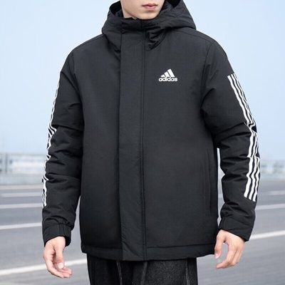正品阿迪达斯3S HOODED JKT男子休闲舒适防风连帽棉服外套IP2537