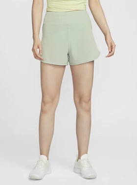 正品耐克AS W NK BLISS DF HR 3IN BR SRT女健身训练裤DX6019-370