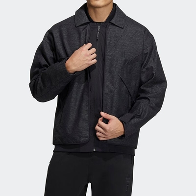 运动夹克阿迪达斯舒适翻领男子