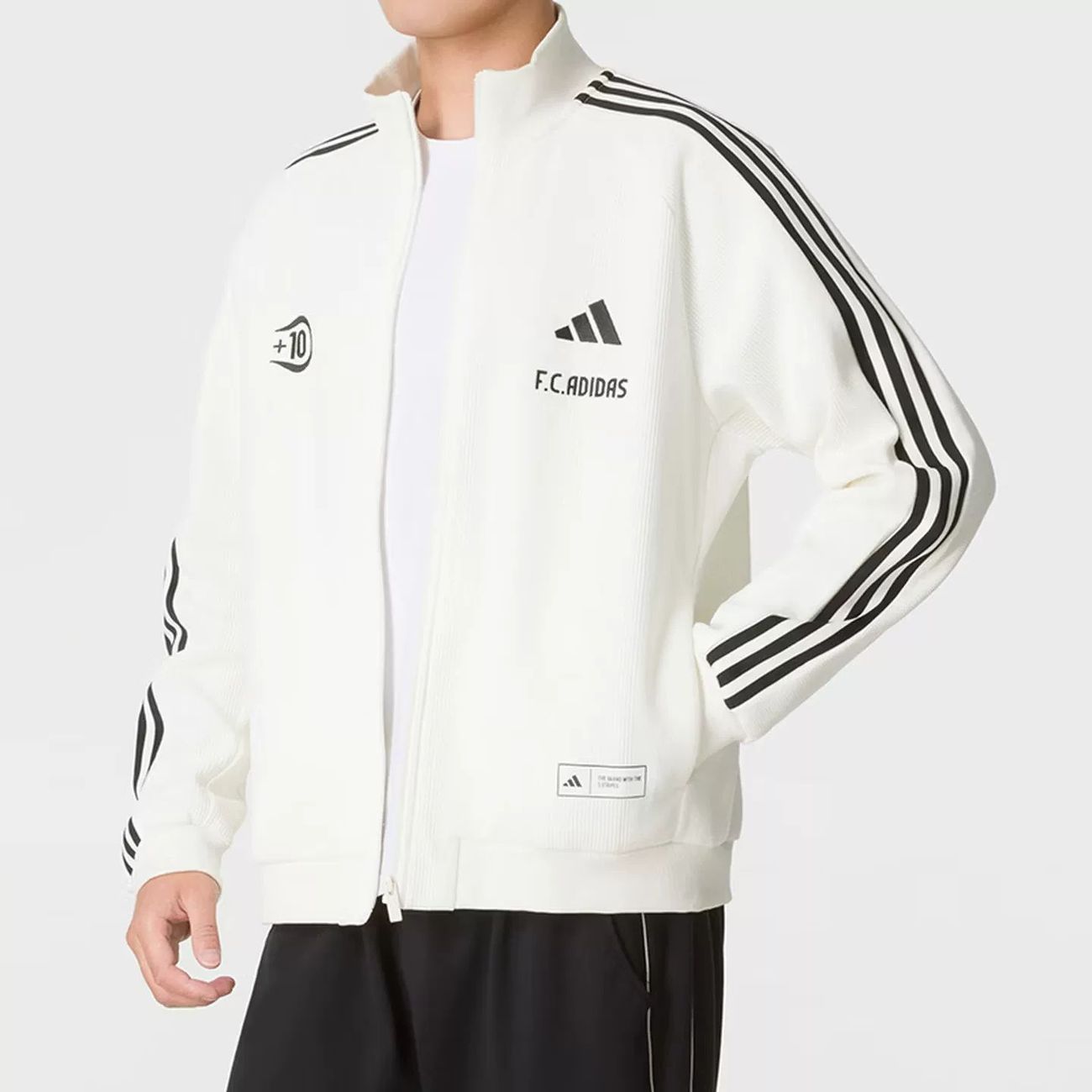 【新品上新】阿迪达斯华夫格休闲外套足球针织立领夹克KX2853