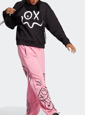 正品阿迪达斯SWEATSHIRT三叶草女春秋针织圆领防风套头卫衣HY4267