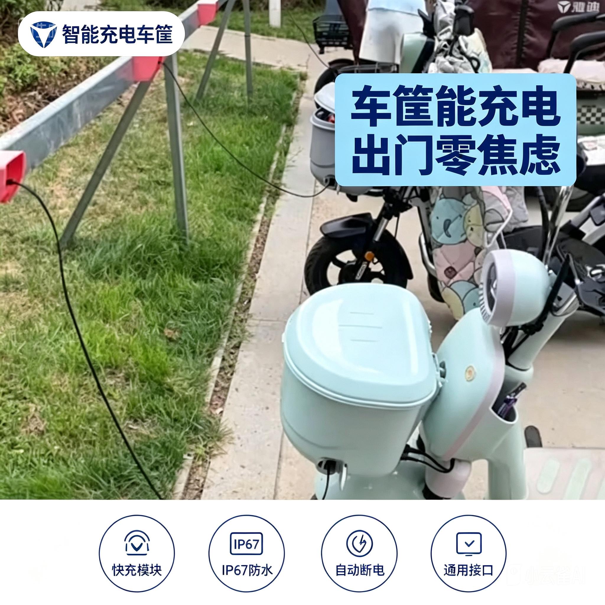 一款可以和电动车充电的车筐尾箱电动车车篮/车筐