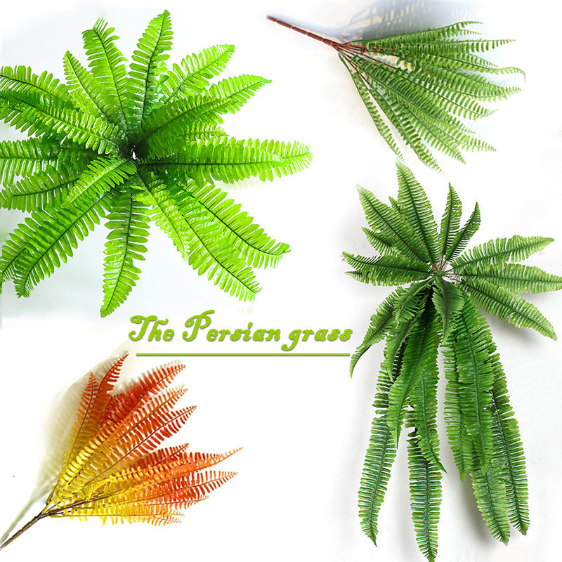 仿真波斯叶草绿色蕨类植物婚庆客厅阳台装饰花植物背景墙插花配材
