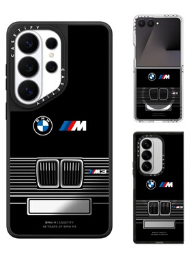 现货CASETiFY联名BMW宝马M3车牌E30定制黑色手机壳适用samsung三星S26/25/24Ultra+Z Flip/Fold7/6磁吸保护套