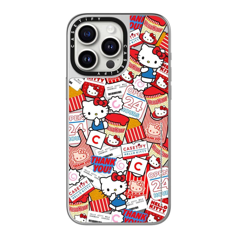 现货CASETiFY联名Hello Kitty贴纸适用苹果iPhone 17/16/15/14/13/12/Pro/Max/Plus镜面磁吸手机壳凯蒂猫萌