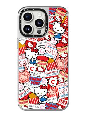 现货CASETiFY联名Hello Kitty贴纸适用苹果iPhone 17/16/15/14/13/12/Pro/Max/Plus镜面磁吸手机壳凯蒂猫萌