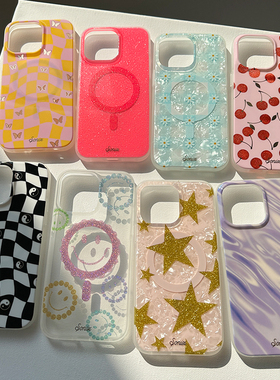 sonix 2023新款适用苹果iPhone15 pro max手机壳磁吸magsafe美国潮牌14全包防摔保护套笑脸棋盘格纹ins风时尚