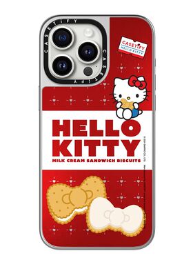 现货CASETiFY联名Hello Kitty饼干适用苹果iPhone 15/14/13/12/11/Pro/Max/Plus/Mini镜面磁吸手机壳凯蒂猫萌