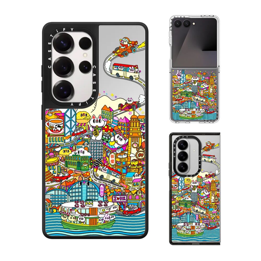 现货CASETiFY艺术家Messy Desk香港狮子山精神手机壳适用samsung三星S25/S24Ultra+Z Flip/Fold7/6/5保护套潮