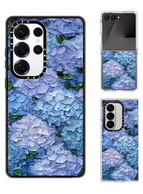 现货CASETiFY艺术家Ann Marie Coolick月光绣球花手机壳适用samsung三星S25/24Ultra+Z Flip/Fold7/6/5保护套