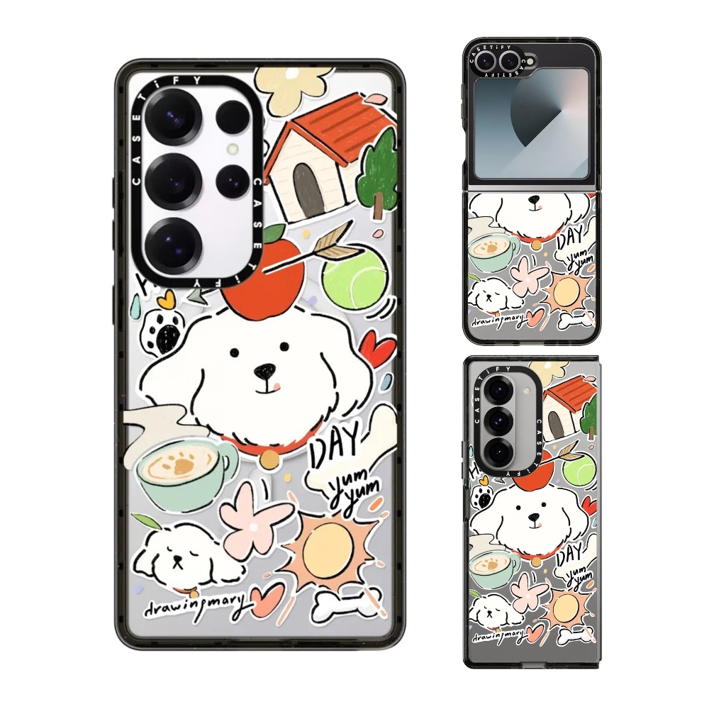 现货CASETiFY艺术家DRAWINGMARY快乐的一天手机壳适用samsung三星S25/24Ultra+Z Flip/Fold6/5磁吸保护套潮牌