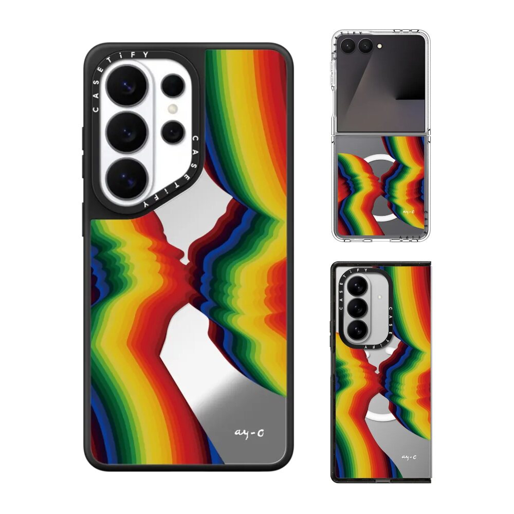 现货CASETiFY艺术家Ay-O彩虹吻手机壳适用samsung三星S26/25/24Ultra+Z Flip/Fold7/6镜面磁吸保护套防摔潮牌