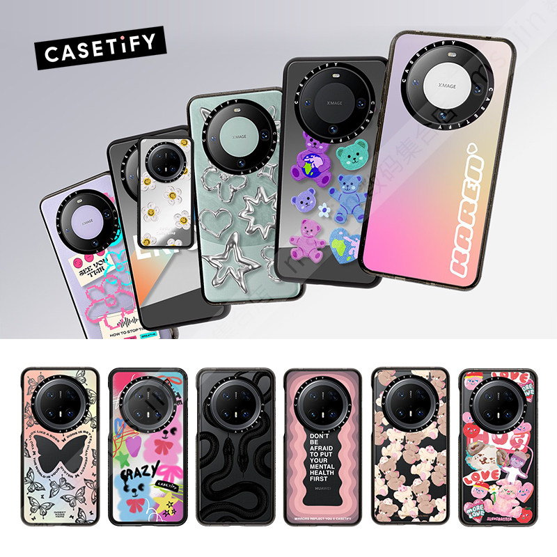 CASETiFY时尚潮牌透明黑色框适用HAWEI华为Mate70Pro手机壳mate70个性创意高颜值高端轻奢强韧全包防摔保护套